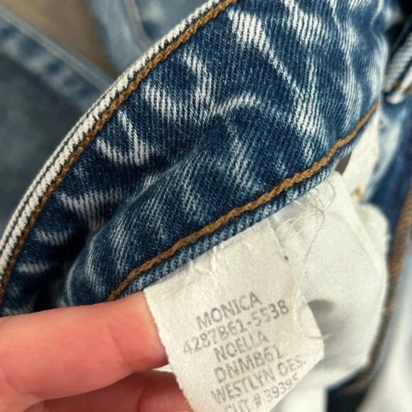 Paige Monica Jeans denim Straight Leg Frayed Hem Westlyn Distressed Size 27 - Picture 12 of 14